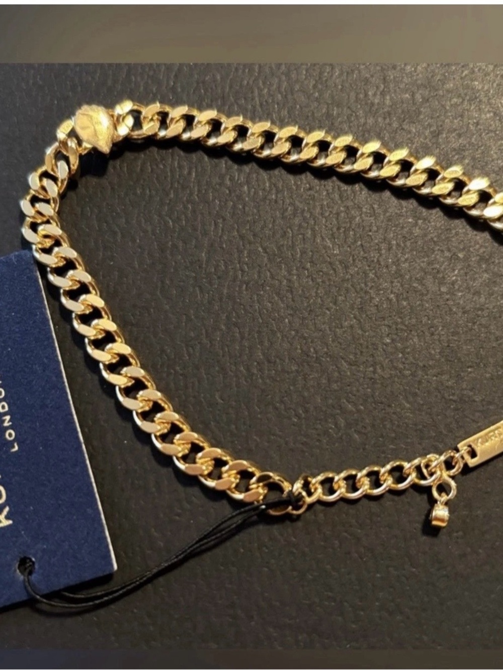Kurt Geiger Gold Curb Chain Bracelet with Eaglehead - Picture 6 of 8